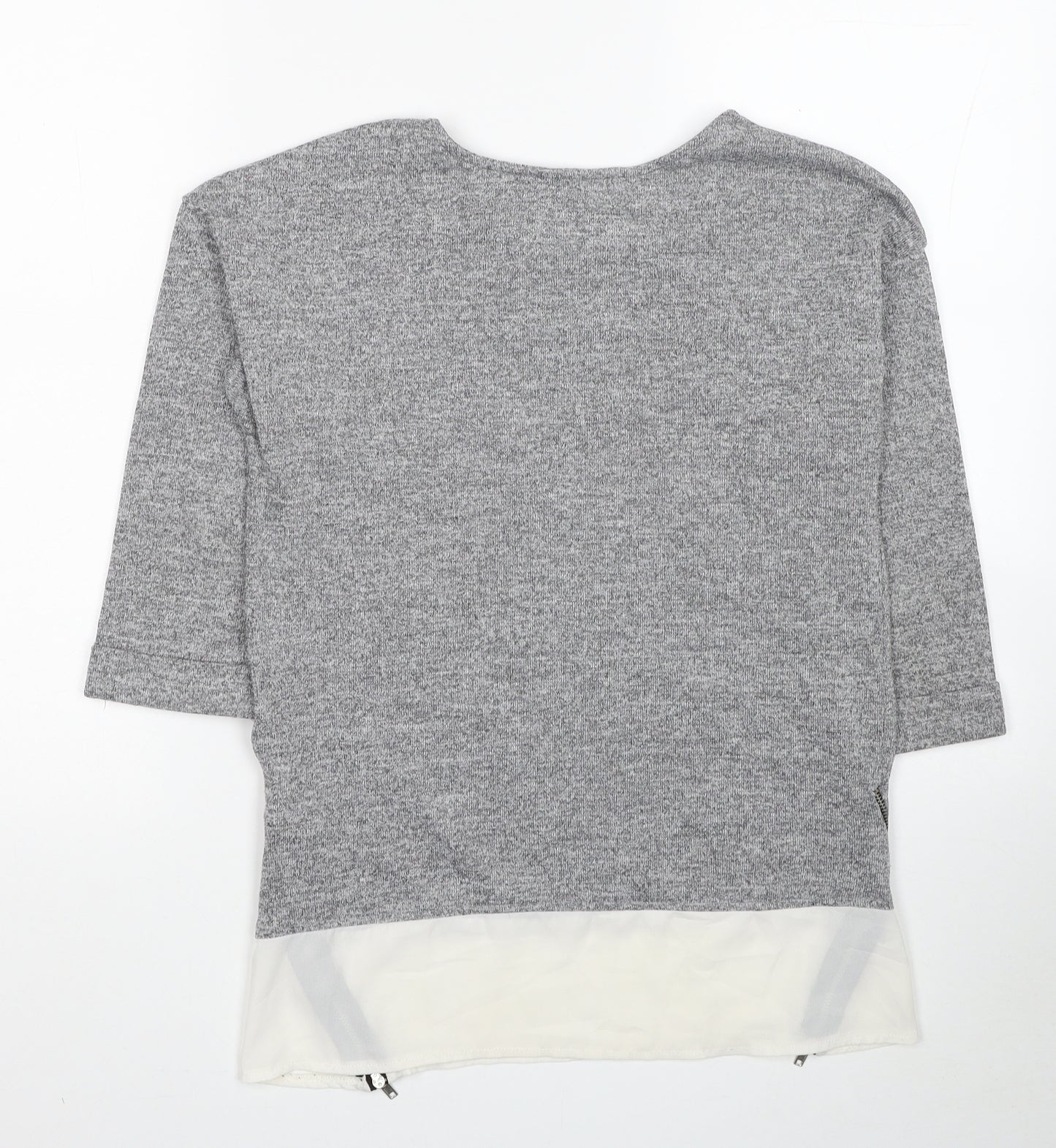 Atmosphere Womens Grey Polyester Jersey Blouse Size 6 Scoop Neck