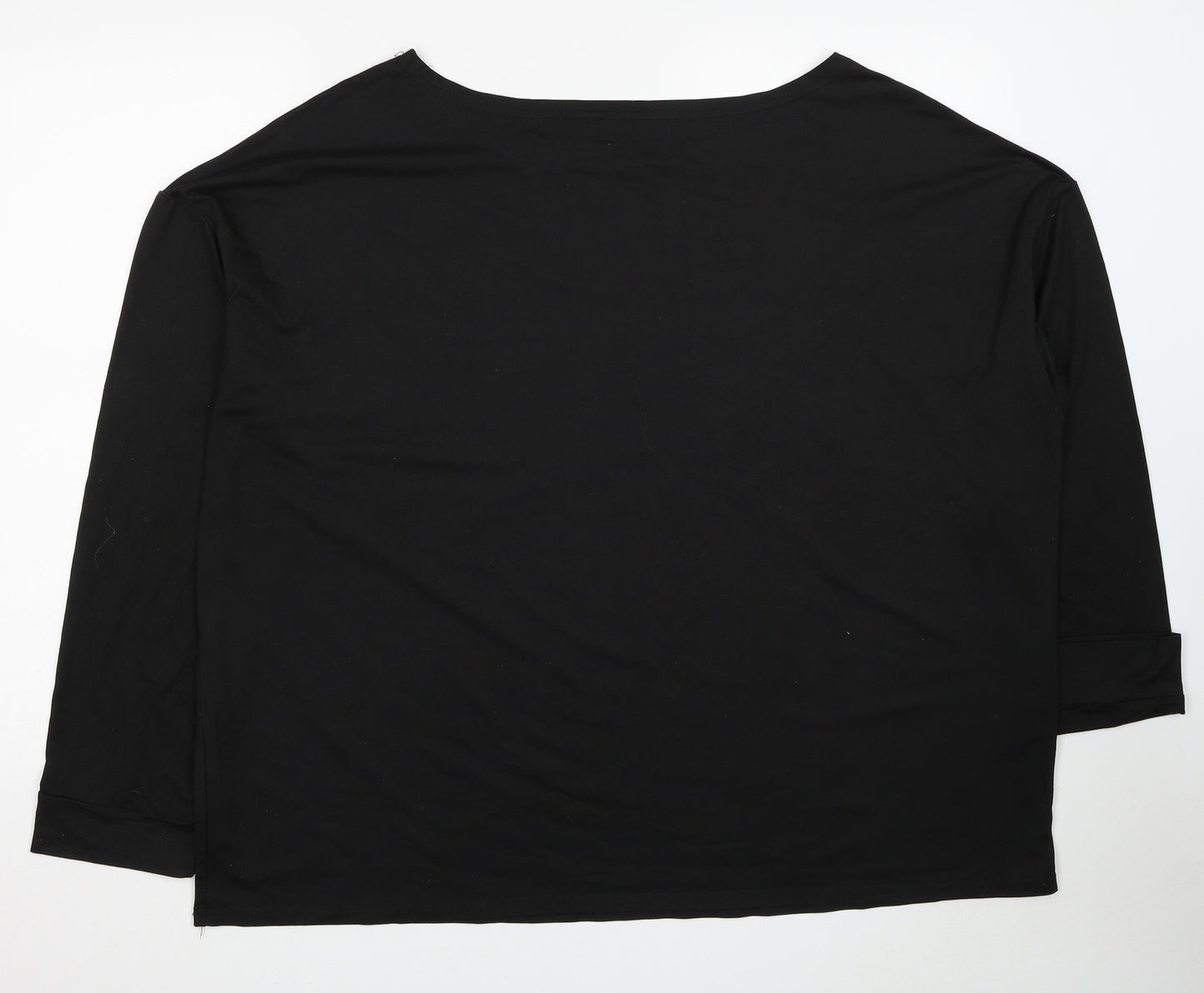 Preworn Womens Black Polyester Pullover Sweatshirt Size 4XL Pullover - Size 5XL Here Comes Santa