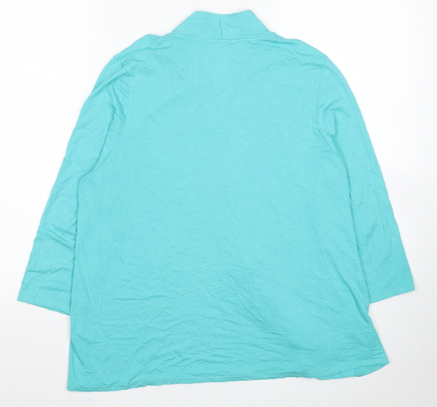 Marks and Spencer Womens Blue Polyester Kimono T-Shirt Size 18 V-Neck
