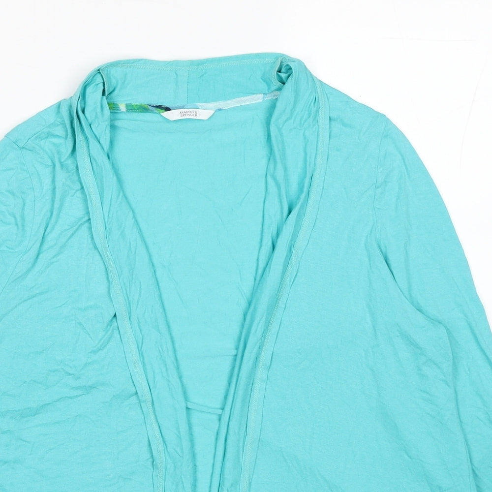 Marks and Spencer Womens Blue Polyester Kimono T-Shirt Size 18 V-Neck
