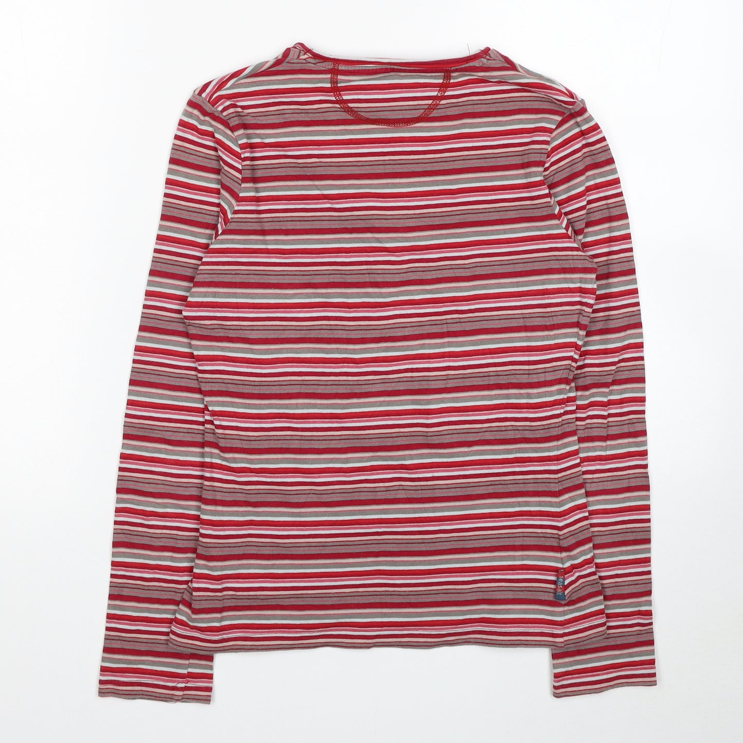 Seasalt Womens Multicoloured Striped Cotton Basic T-Shirt Size 8 V-Neck