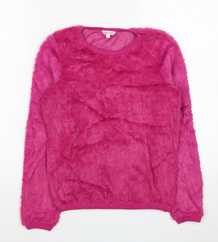 Miss E-vie Girls Pink Polyester Pullover Sweatshirt Size 11-12 Years Pullover