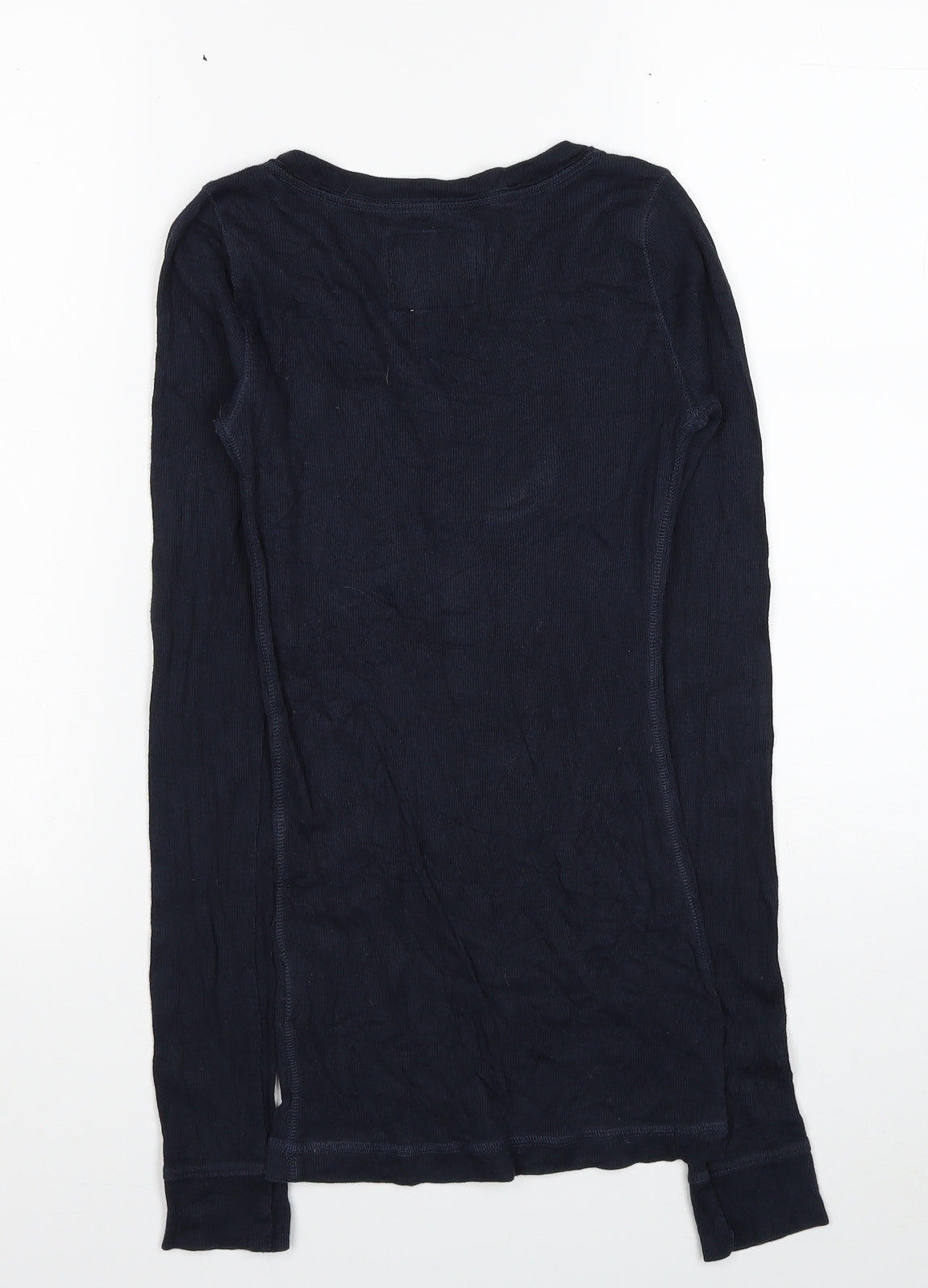 Abercrombie & Fitch Womens Blue V-Neck Cotton Pullover Jumper Size XS