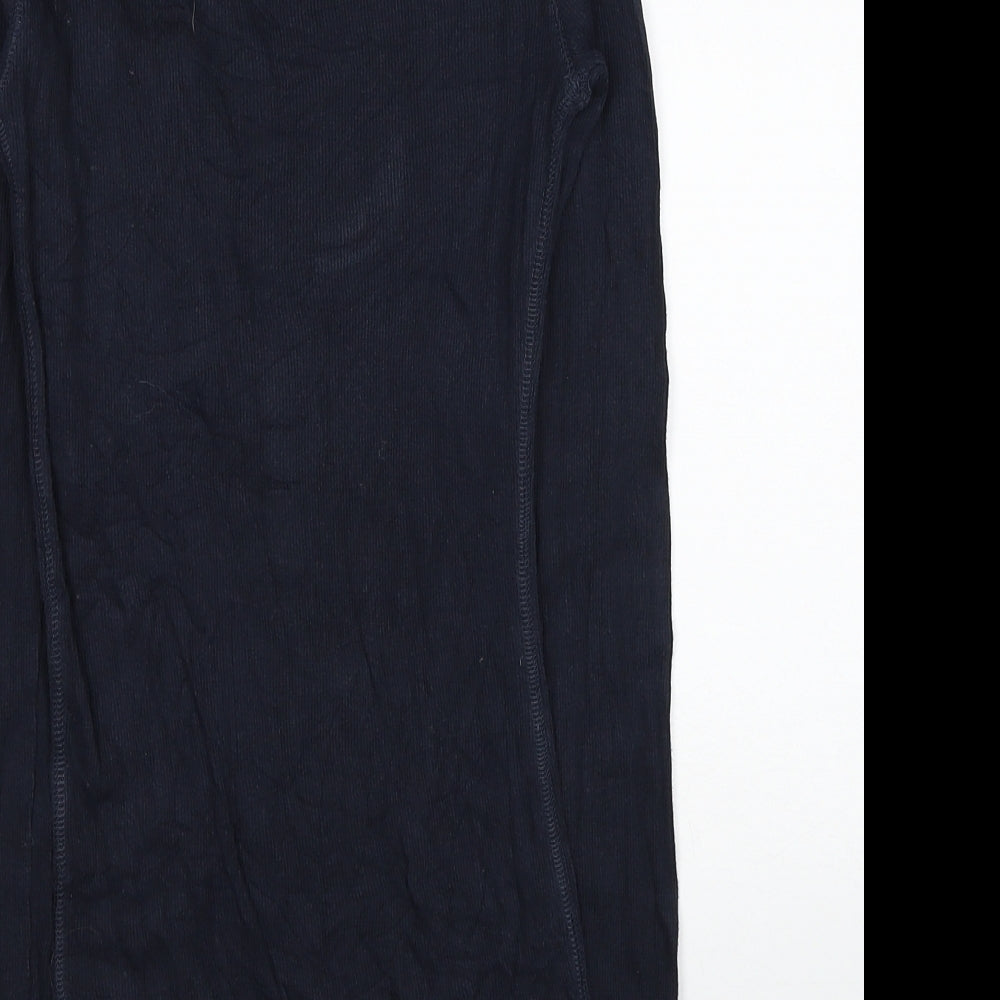 Abercrombie & Fitch Womens Blue V-Neck Cotton Pullover Jumper Size XS