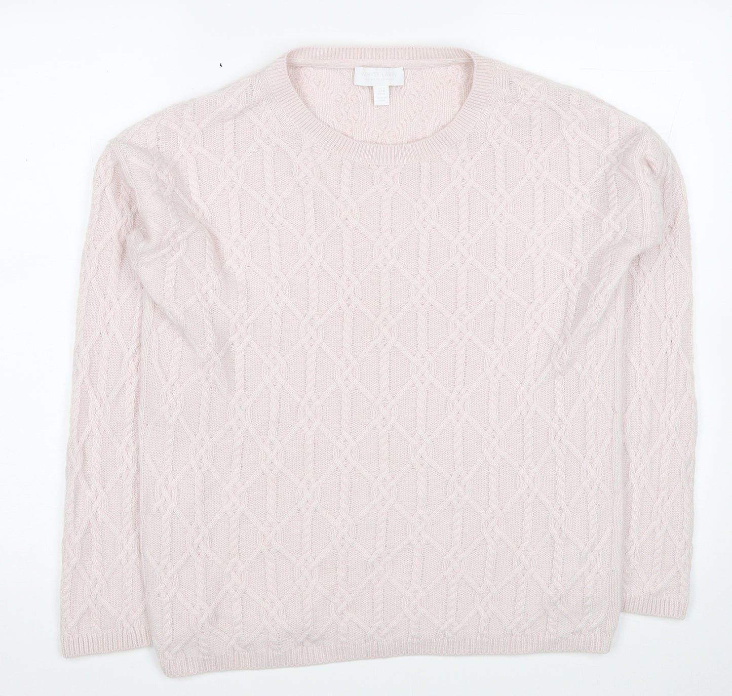 The White Company Womens Pink Round Neck Cashmere Pullover Jumper Size M