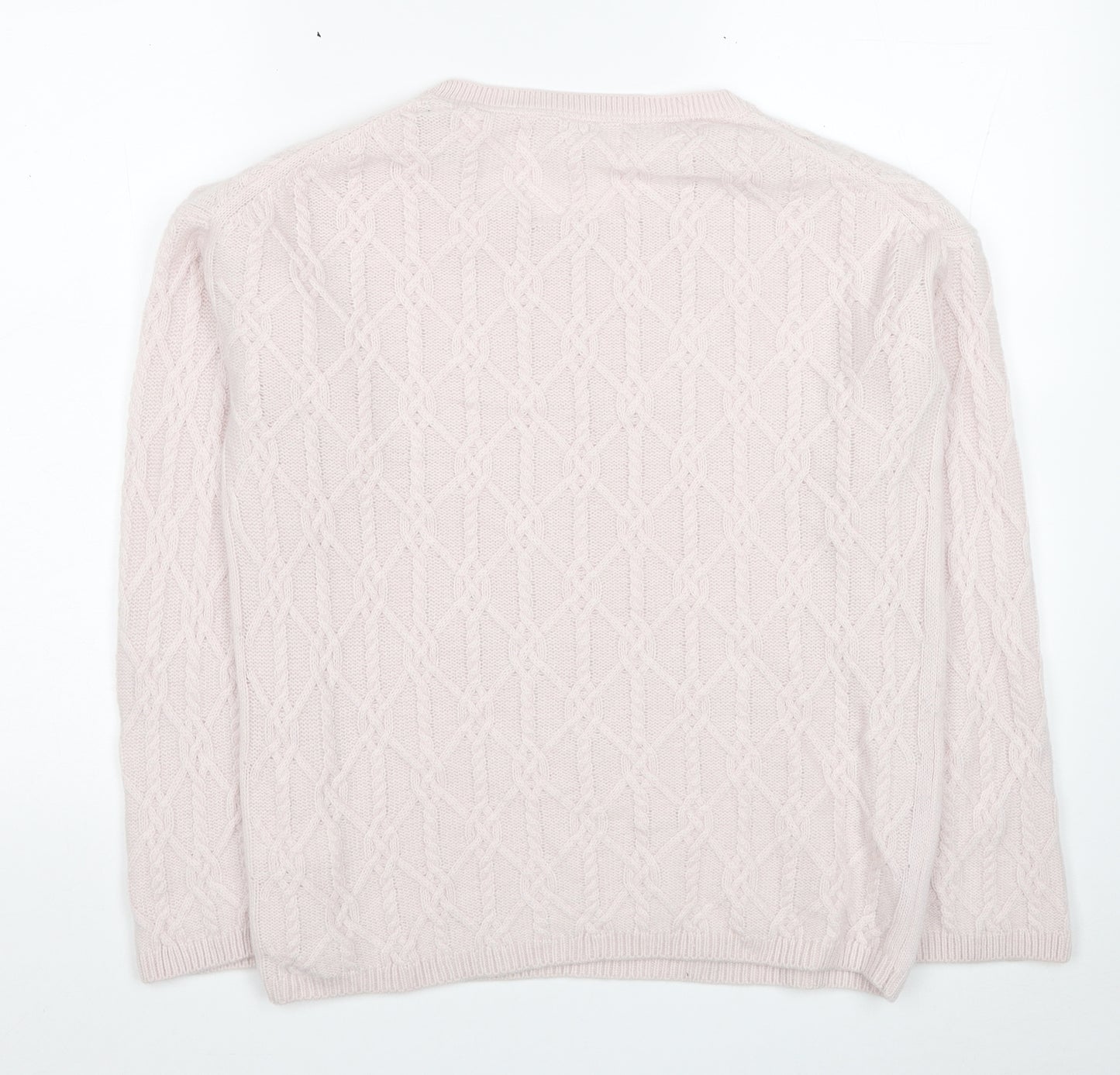 The White Company Womens Pink Round Neck Cashmere Pullover Jumper Size M