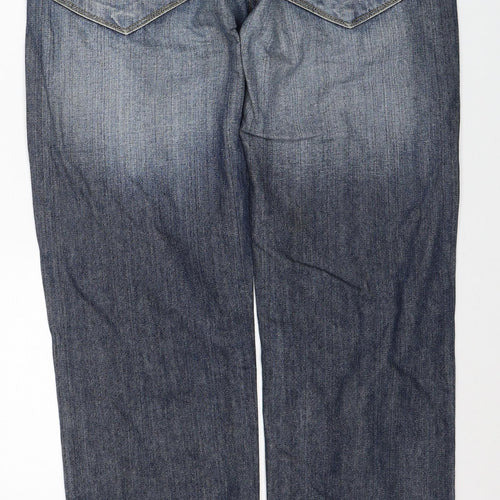 People Mens Blue Cotton Straight Jeans Size 32 in L29 in Regular Zip
