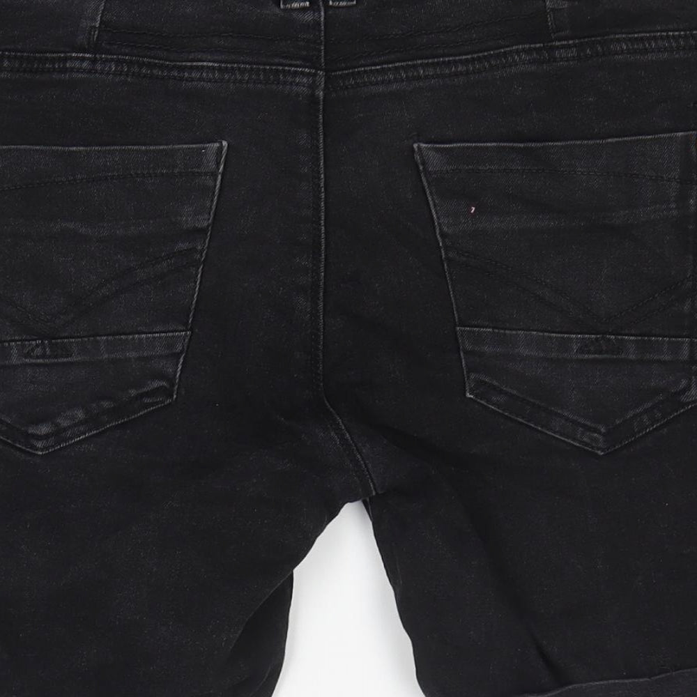 Firetrap Womens Black Cotton Bermuda Shorts Size 32 in L9 in Regular Zip