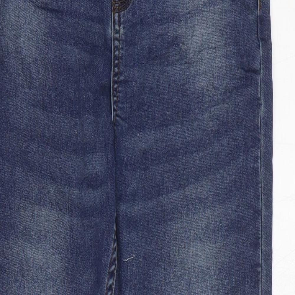 M&Co Boys Blue Cotton Skinny Jeans Size 11-12 Years Regular Zip