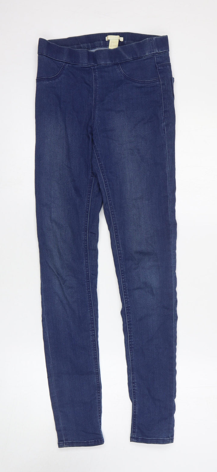 H&M Womens Blue Cotton Jegging Jeans Size 6 L30 in Regular