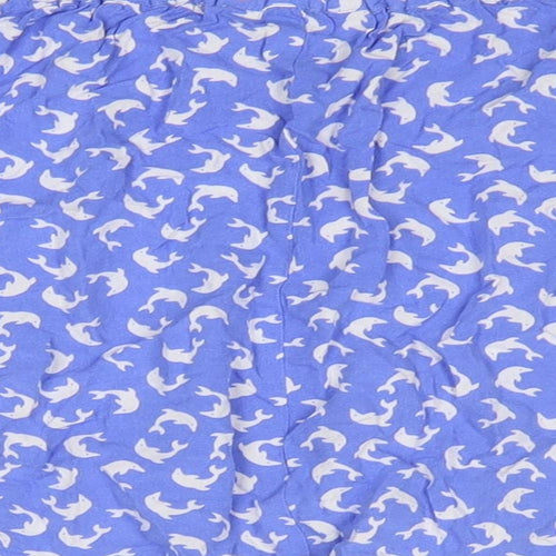 Monki Womens Blue Geometric Viscose Flare Skirt Size XS - Dolphin Pattern