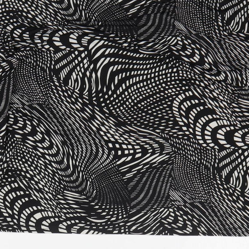 Citrus Womens Black Geometric Polyester Basic T-Shirt Size 12 Round Neck