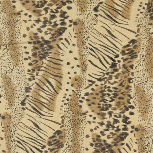 Pure & Natural Womens Brown Animal Print Polyester Basic T-Shirt Size 10 Round Neck - Leopard Tiger Print