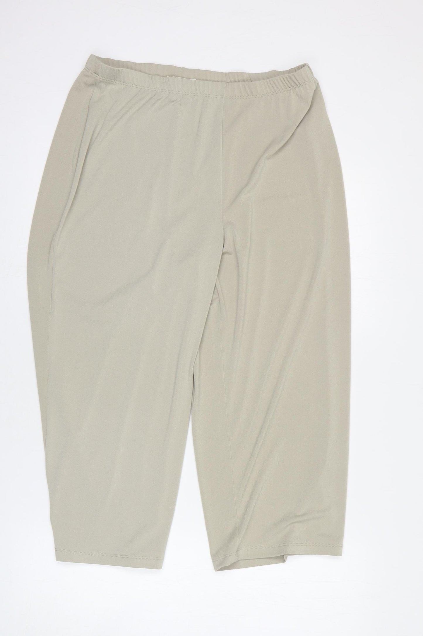 Kim&Co Womens Beige Polyester Cropped Trousers Size L L20 in Regular