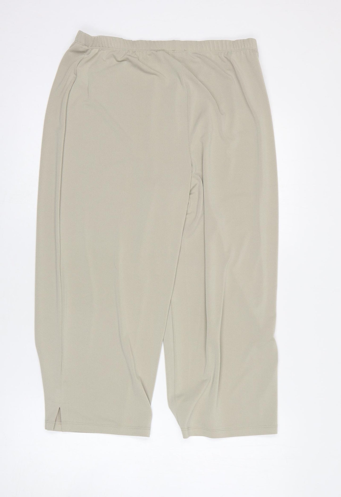 Kim&Co Womens Beige Polyester Cropped Trousers Size L L20 in Regular