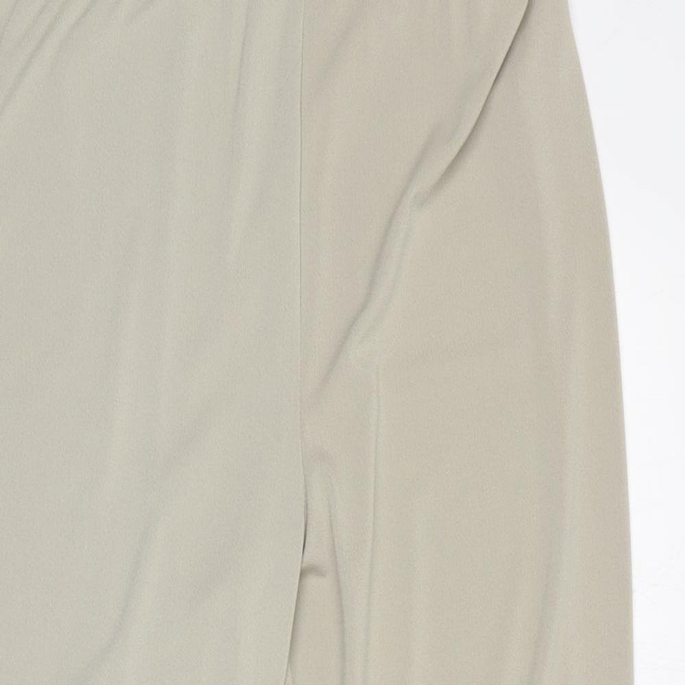 Kim&Co Womens Beige Polyester Cropped Trousers Size L L20 in Regular