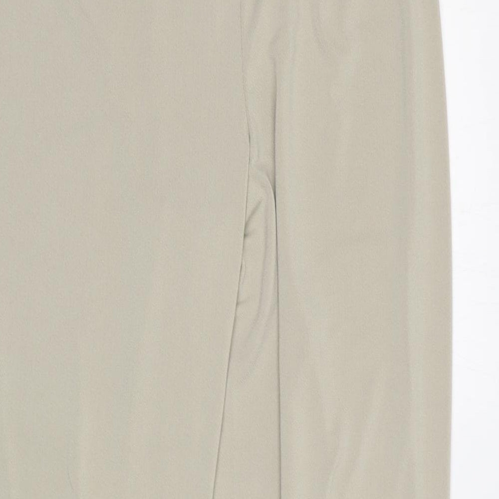 Kim&Co Womens Beige Polyester Cropped Trousers Size L L20 in Regular
