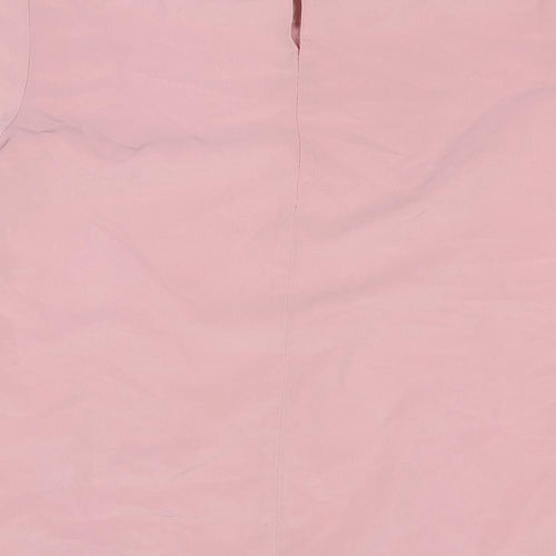 Daxon Womens Pink Polyester Basic T-Shirt Size 12 Round Neck