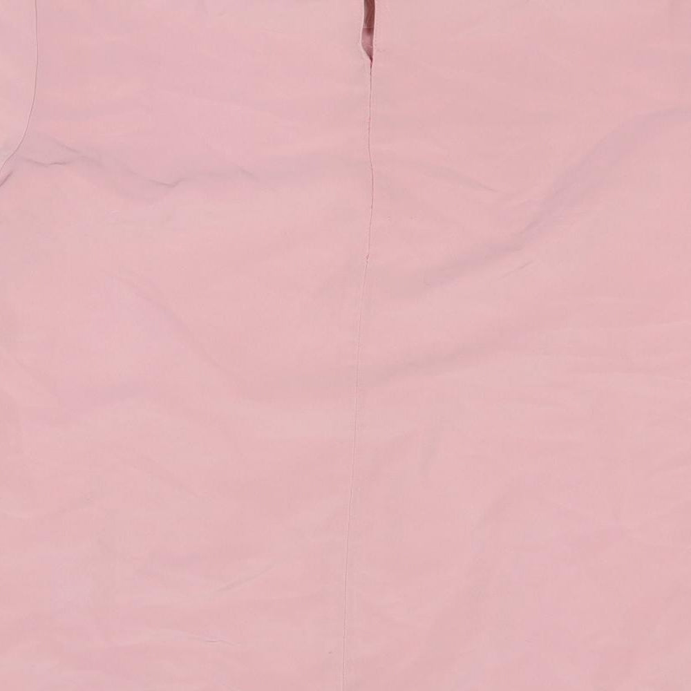 Daxon Womens Pink Polyester Basic T-Shirt Size 12 Round Neck