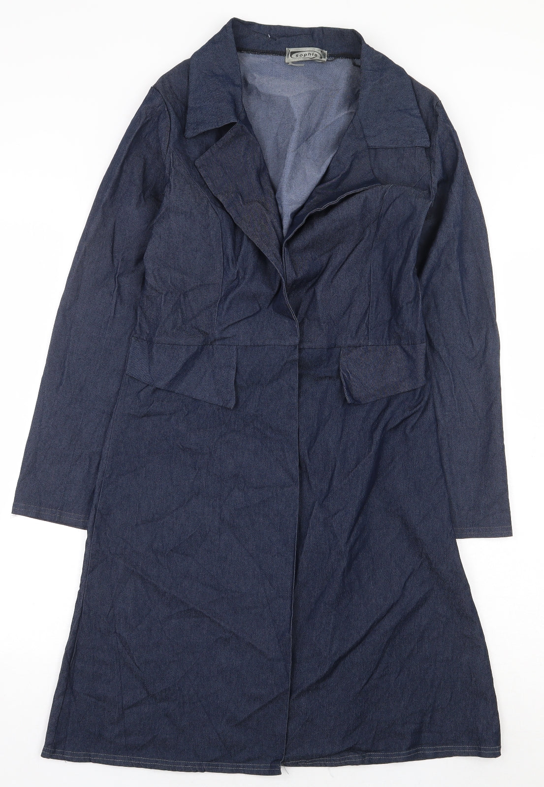 Sophie Womens Blue Overcoat Blazer Size 10