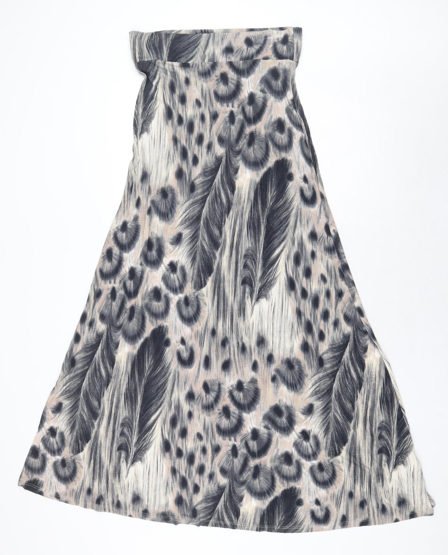 Warehouse Womens Multicoloured Geometric Viscose Flare Skirt Size 10