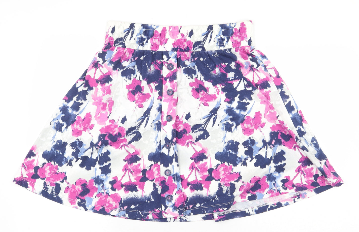 TU Womens Purple Floral Cotton A-Line Skirt Size 12