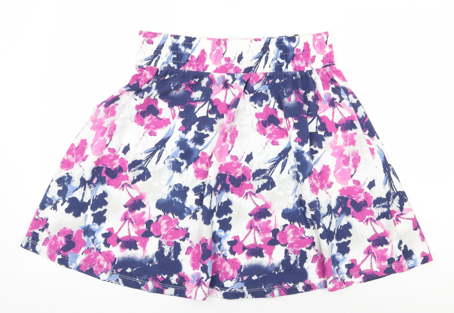 TU Womens Purple Floral Cotton A-Line Skirt Size 12
