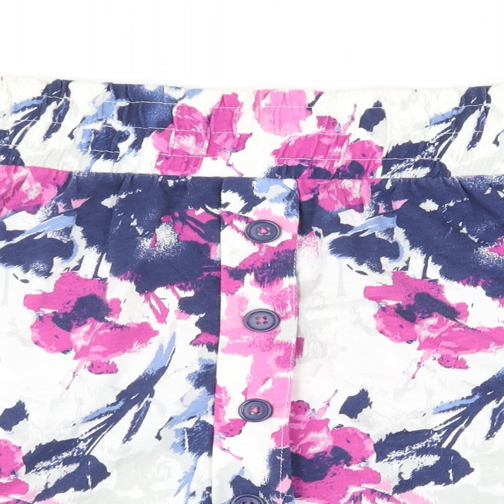 TU Womens Purple Floral Cotton A-Line Skirt Size 12