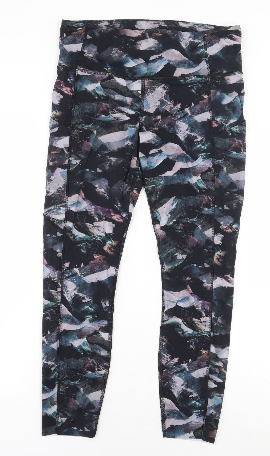 Lululemon Womens Multicoloured Geometric Nylon Sweatpants Leggings Size 10 L25 in Regular Pullover