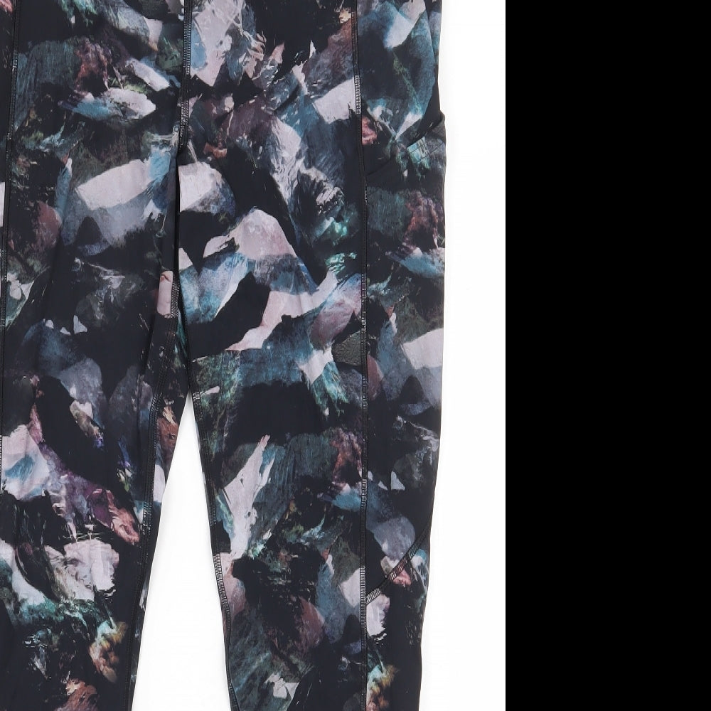 Lululemon Womens Multicoloured Geometric Nylon Sweatpants Leggings Size 10 L25 in Regular Pullover