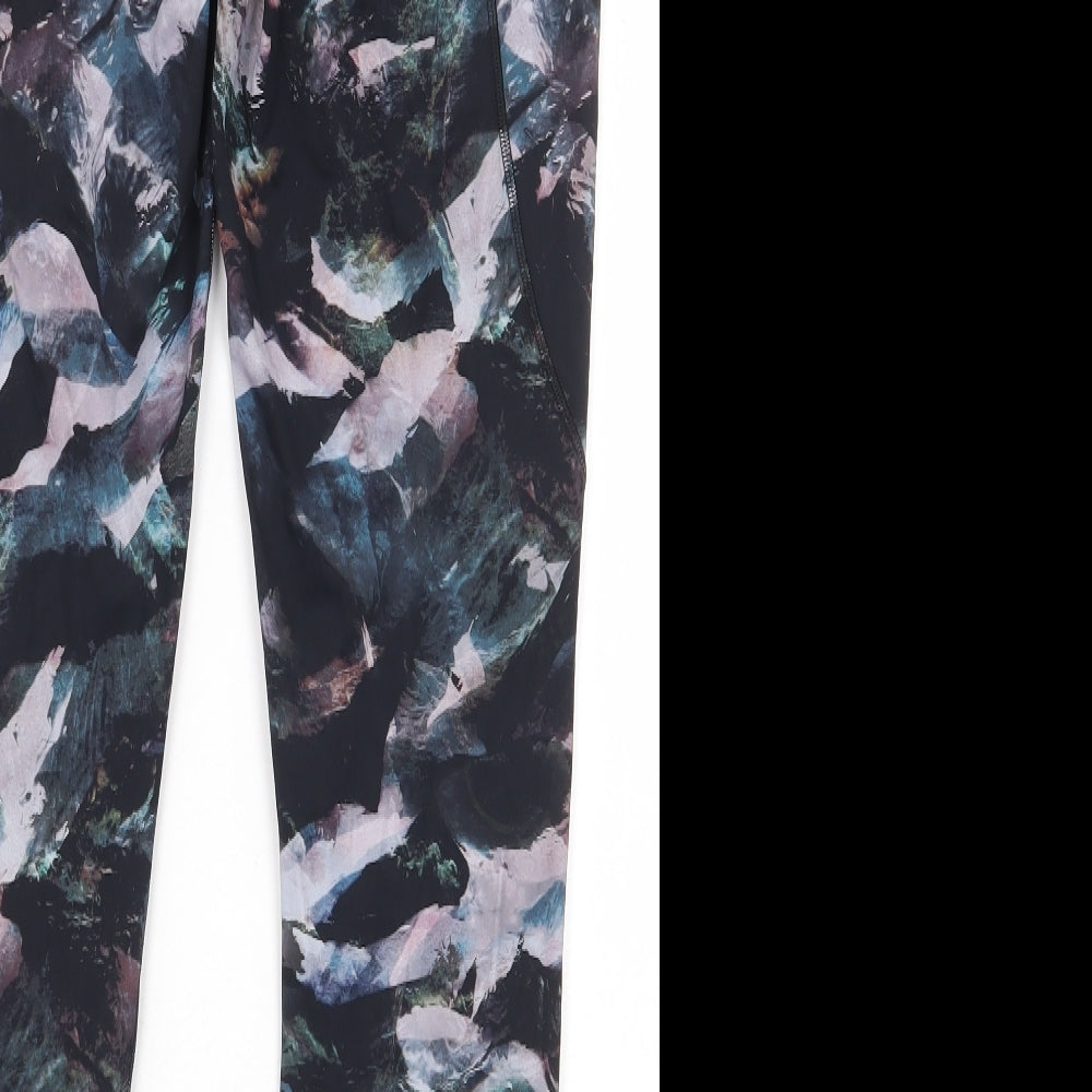Lululemon Womens Multicoloured Geometric Nylon Sweatpants Leggings Size 10 L25 in Regular Pullover