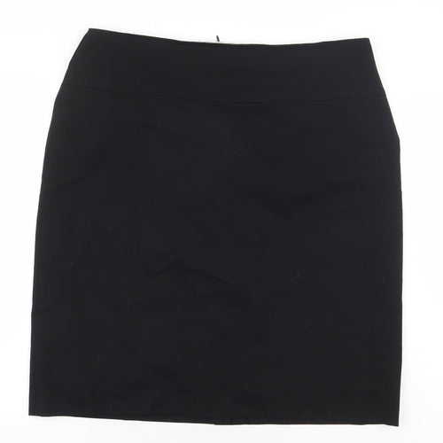Preworn Womens Black Polyester Straight & Pencil Skirt Size 18 Zip