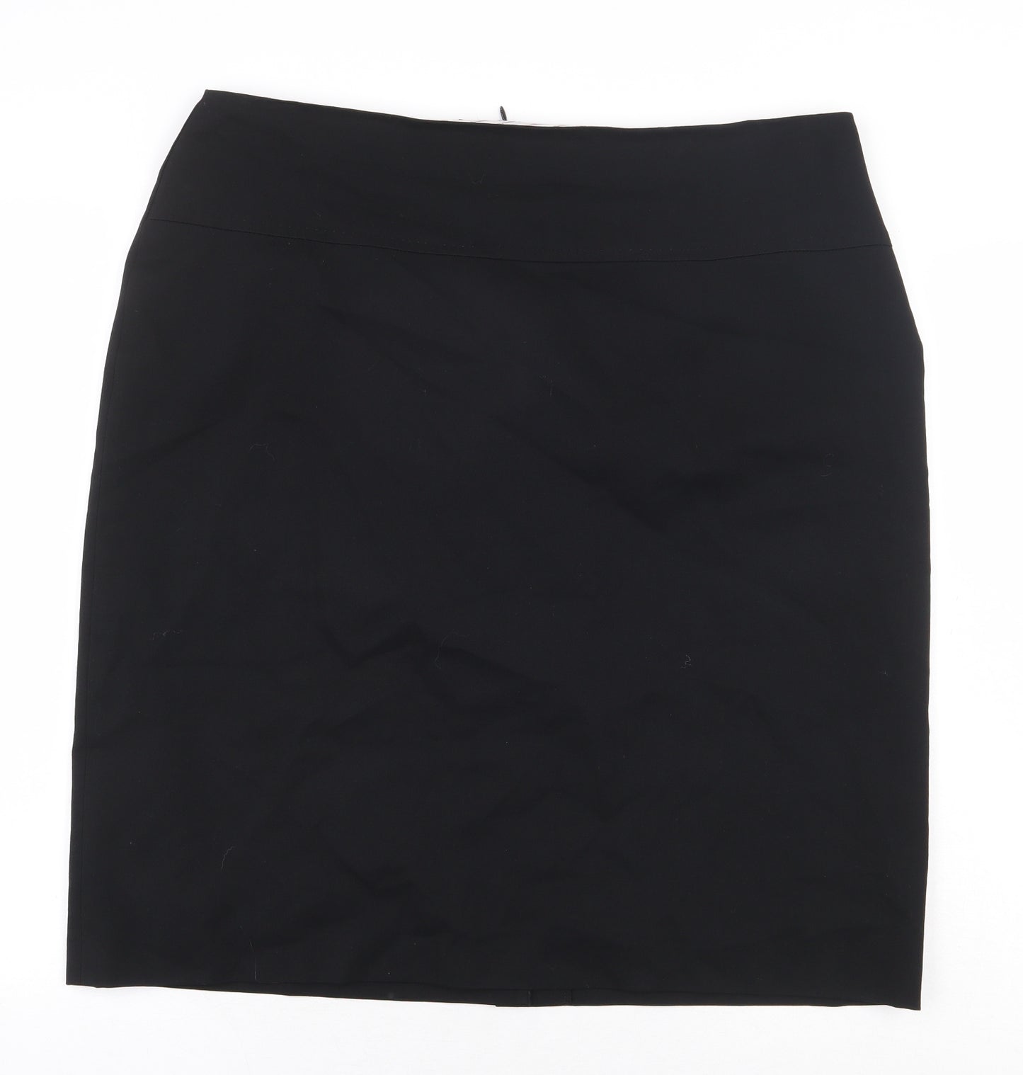Preworn Womens Black Polyester Straight & Pencil Skirt Size 18 Zip