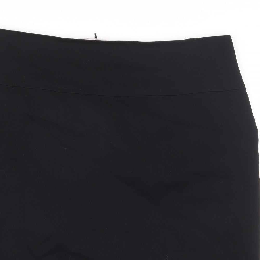 Preworn Womens Black Polyester Straight & Pencil Skirt Size 18 Zip