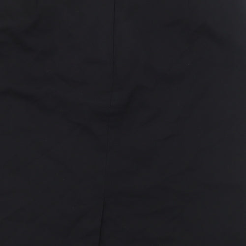 Preworn Womens Black Polyester Straight & Pencil Skirt Size 18 Zip