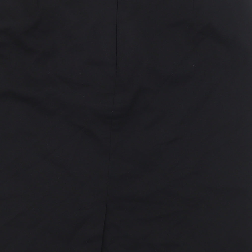 Preworn Womens Black Polyester Straight & Pencil Skirt Size 18 Zip
