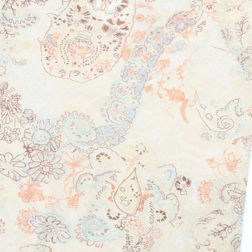 Maliella Gelli Womens Beige Floral Polyester Basic Blouse Size 14 V-Neck - Size 14/16