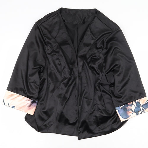 Preworn Womens Black Floral Jacket Blazer Size 3XL - Floral Cuffs
