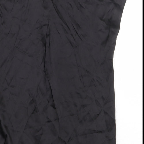 NEXT Womens Black Viscose Basic Button-Up Size 6 Collared