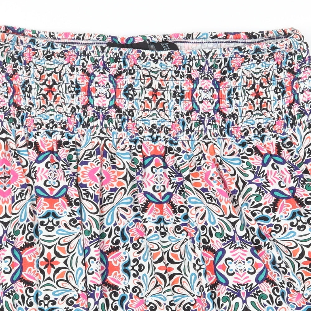 Cynthia Rowley Womens Multicoloured Geometric Rayon Flare Skirt Size M