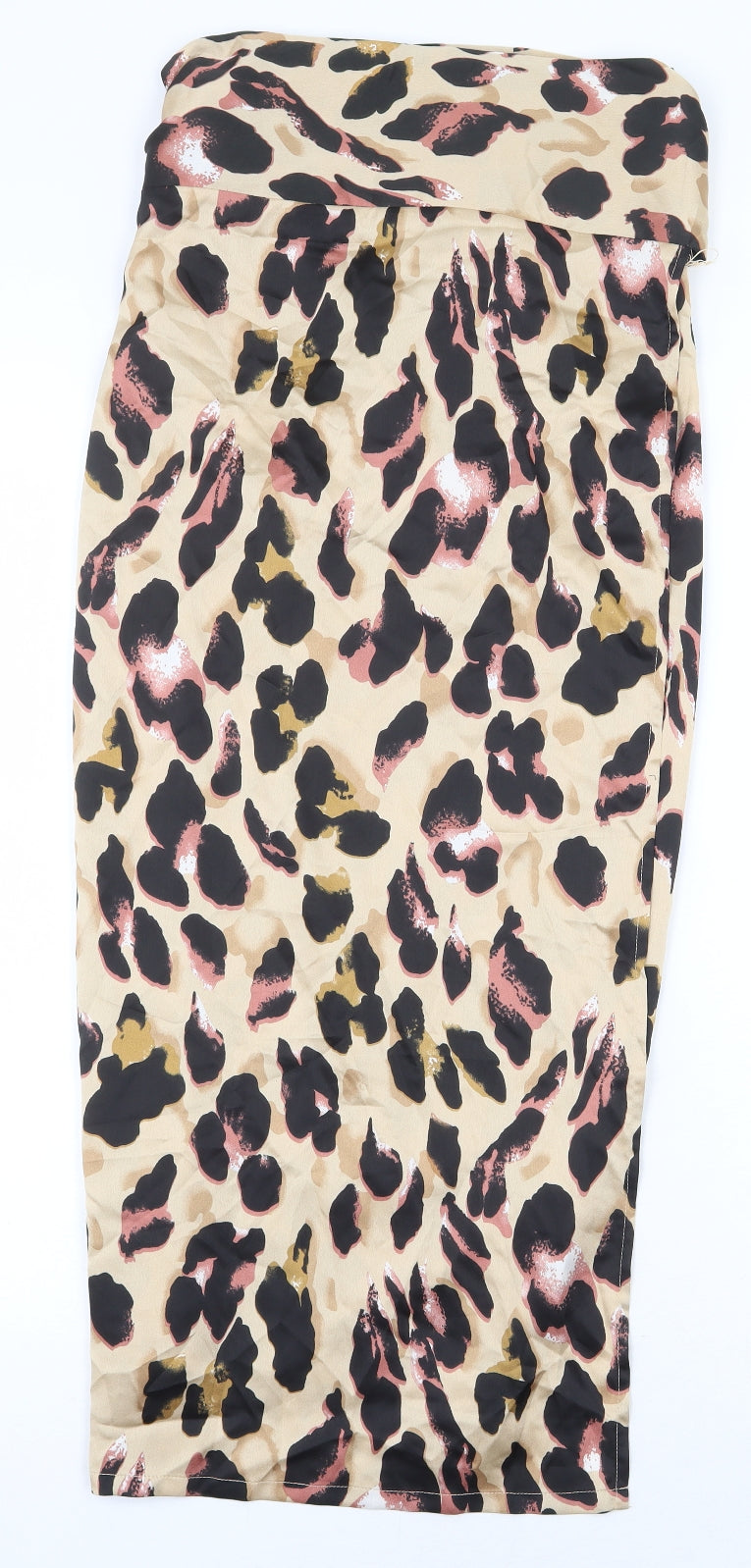 Preworn Womens Multicoloured Animal Print Polyester Wrap Skirt Size M Tie
