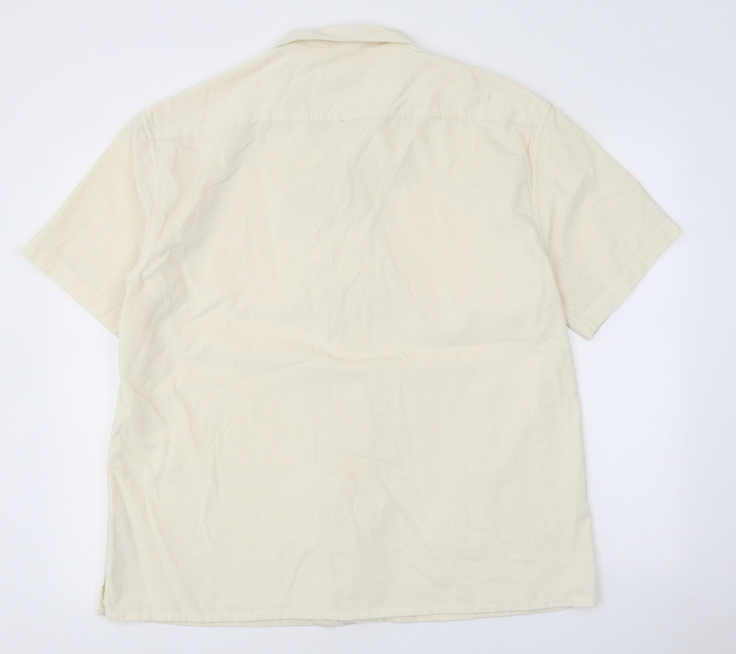 New Look Mens Beige Cotton T-Shirt Size M Collared