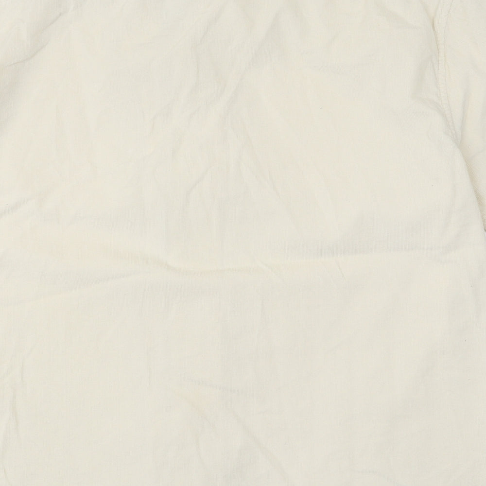 New Look Mens Beige Cotton T-Shirt Size M Collared