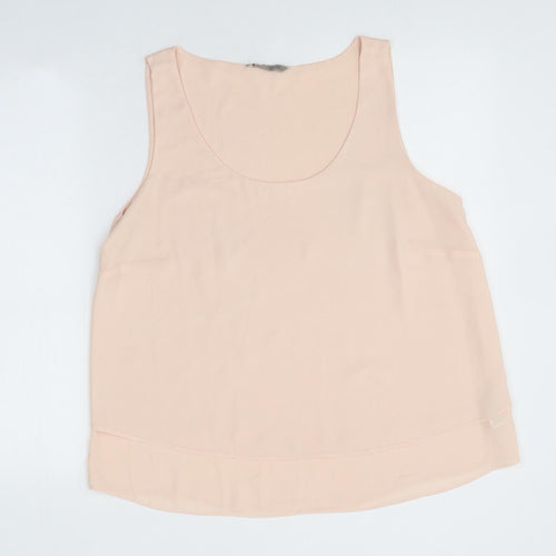 Marks and Spencer Womens Pink Polyester Jersey Tank Size 14 Scoop Neck