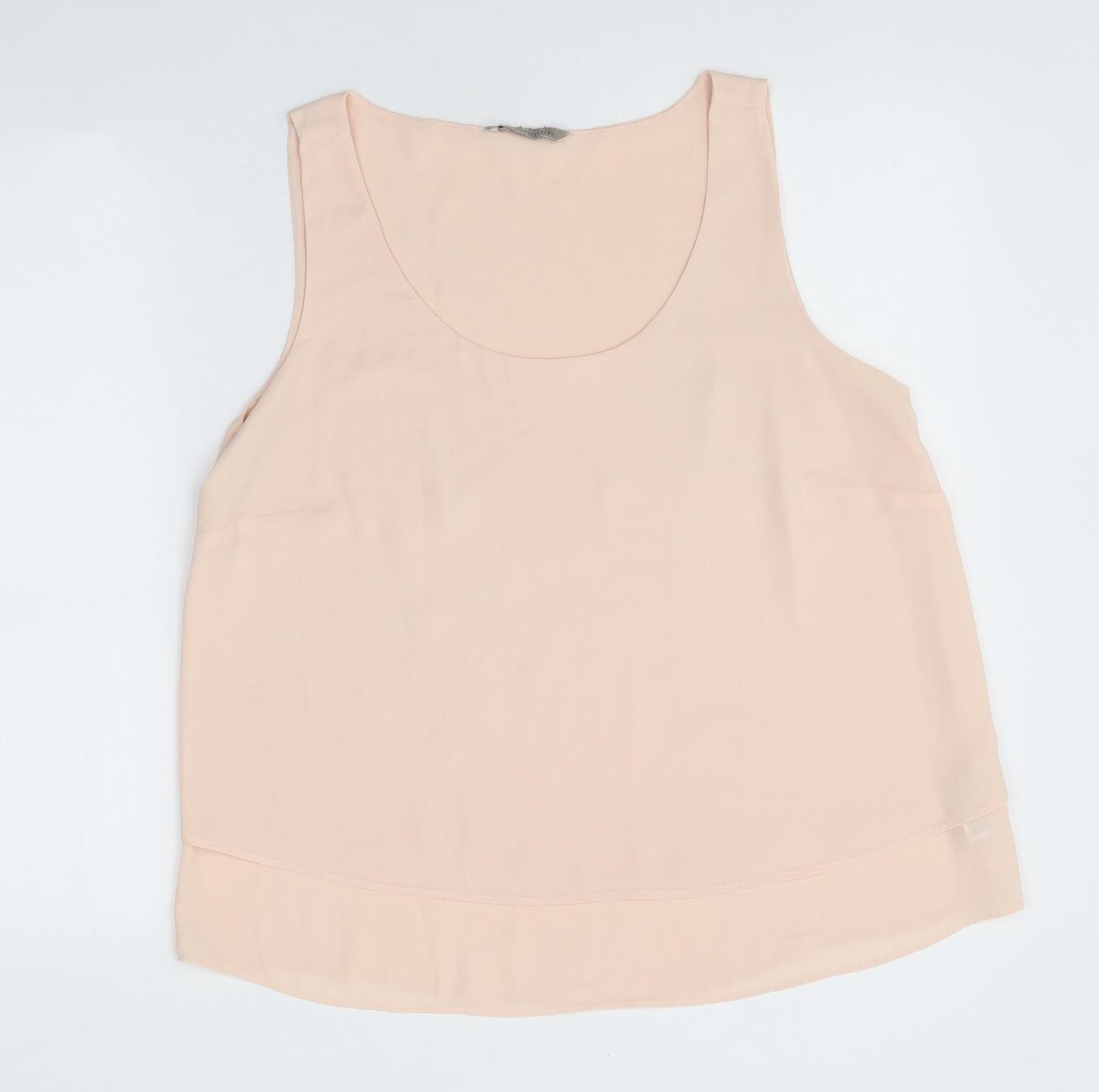 Marks and Spencer Womens Pink Polyester Jersey Tank Size 14 Scoop Neck