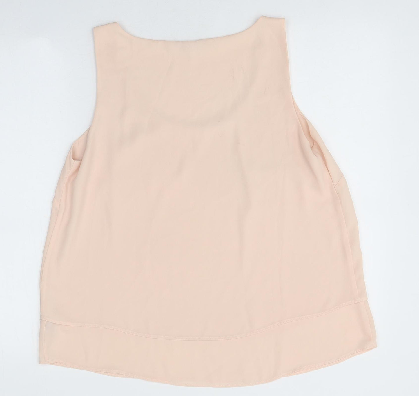 Marks and Spencer Womens Pink Polyester Jersey Tank Size 14 Scoop Neck