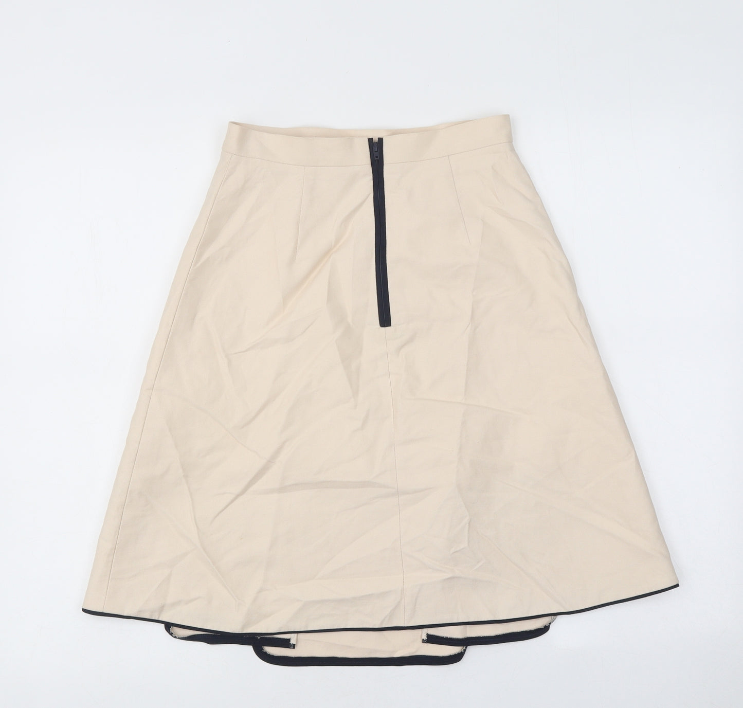 Jaeger Womens Beige Polyester Pleated Skirt Size 8 Zip