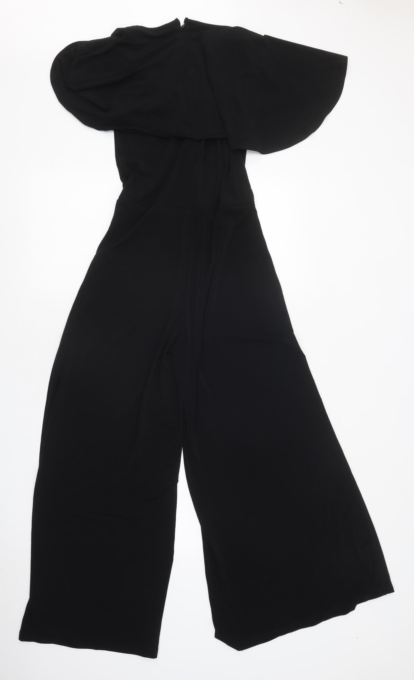 South Womens Black Viscose Jumpsuit One-Piece Size 10 L28 in Zip