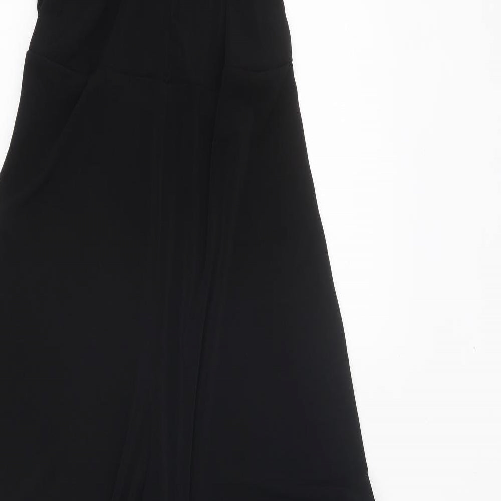 South Womens Black Viscose Jumpsuit One-Piece Size 10 L28 in Zip
