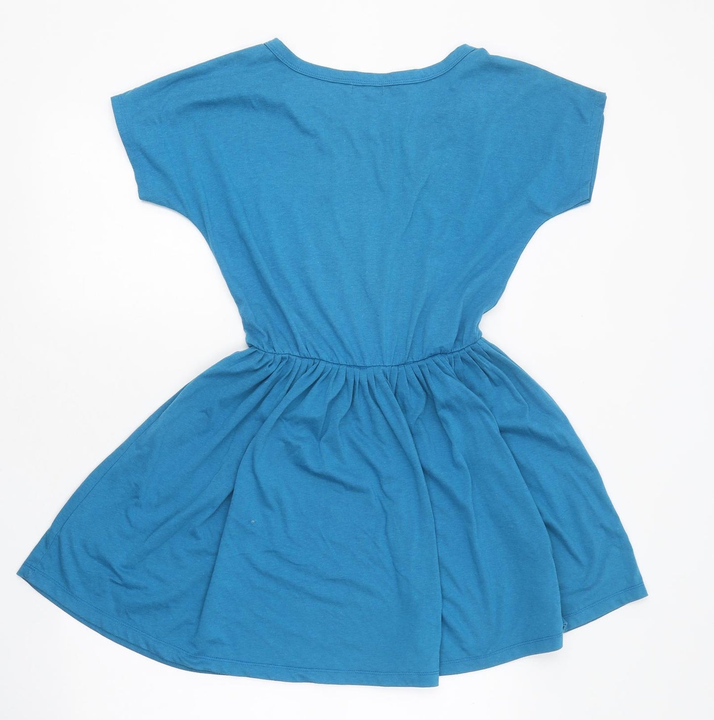 F&F Womens Blue Polyester Skater Dress Size S Round Neck Pullover